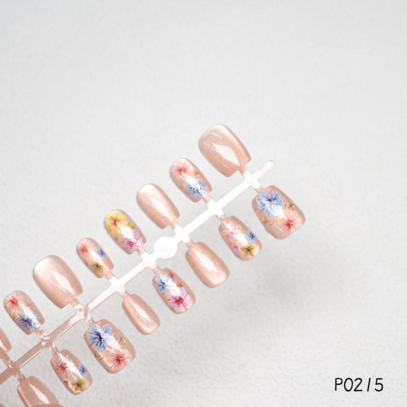 Three-Dimensional Dried Flower Cat'S Eye Nail Art, Long Japanese Dried Flower Nail Art, Full Size Wearing Nail Xiaohongshu Model