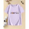 Paw Print Cat Fun Printed T-Shirt Animal Children's Boys Girls Summer Spring Casual Top