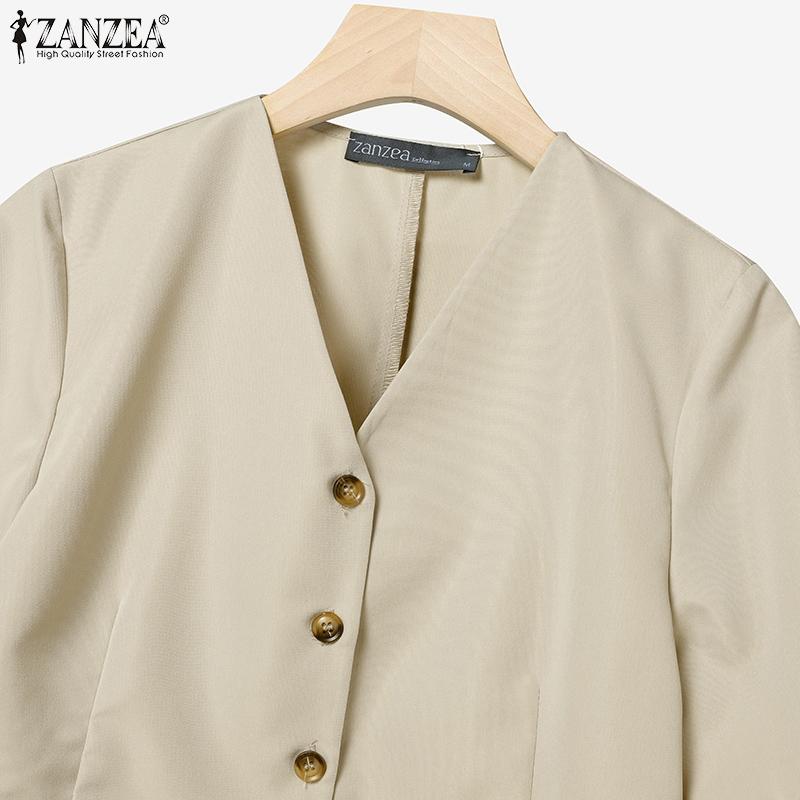 ZANZEA Women Short Sleeve Blouse and Shorts Summer Two Piece Suit Sets