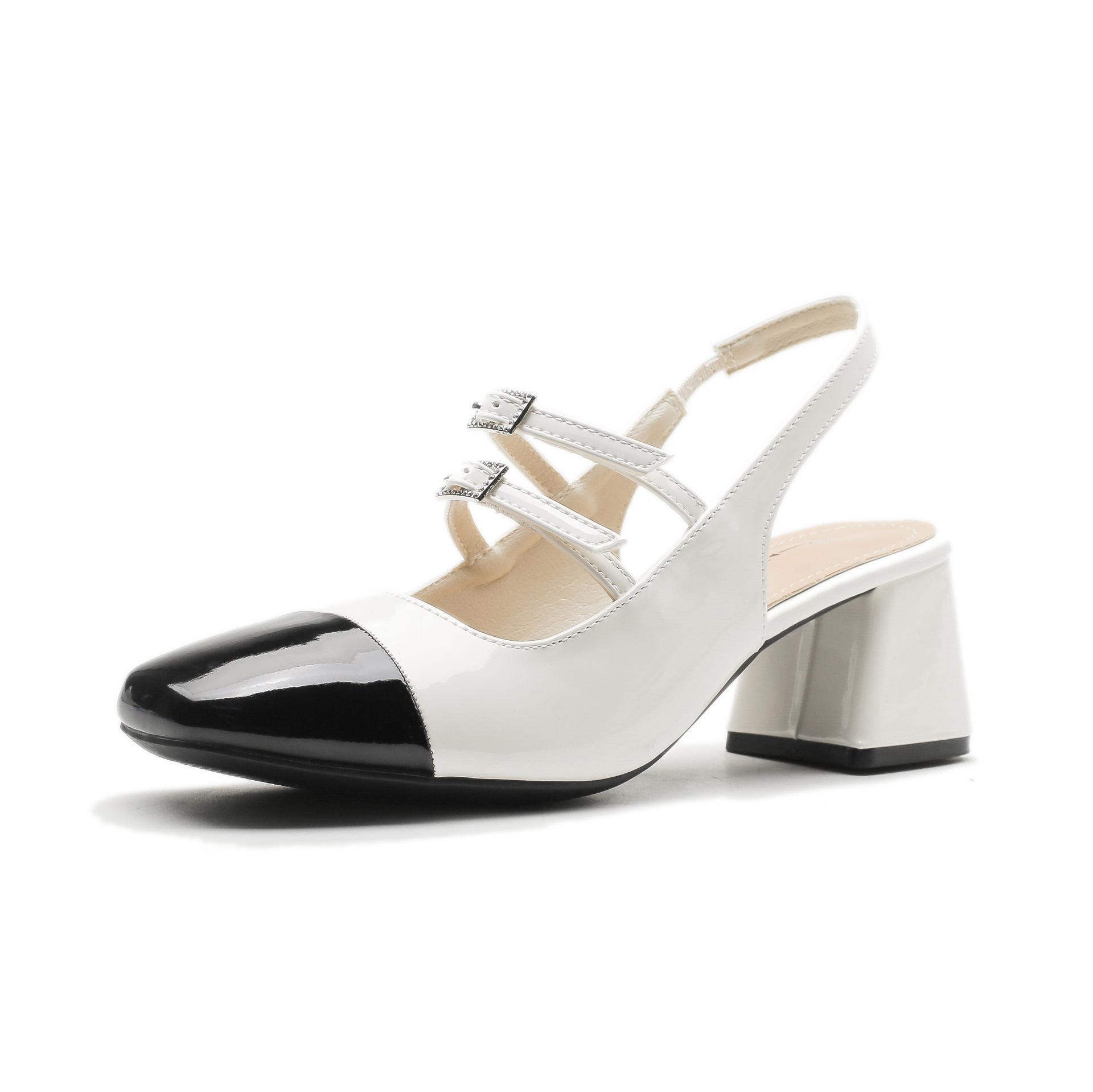 

Leather flat for Huizhou women s shoes heels high heels cool slippers wear summer new color matching sandals women 35 белый