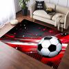 Red Abstract Swirl Splatter Classic Soccer Graphic Non Slip Area Rug Washable Sports Football Fan Living Bedroom Game Room Decor Floor Carpet