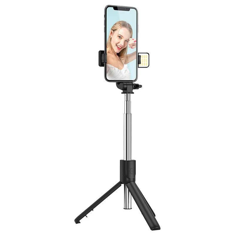 R1 Bluetooth Selfie Stick with Mini Tripod & Fill Light for Phone