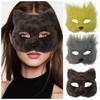 Cartoon Half Face Mask Animal Halloween Plush Masks Funny Eye Mask  Costume Party Supplies