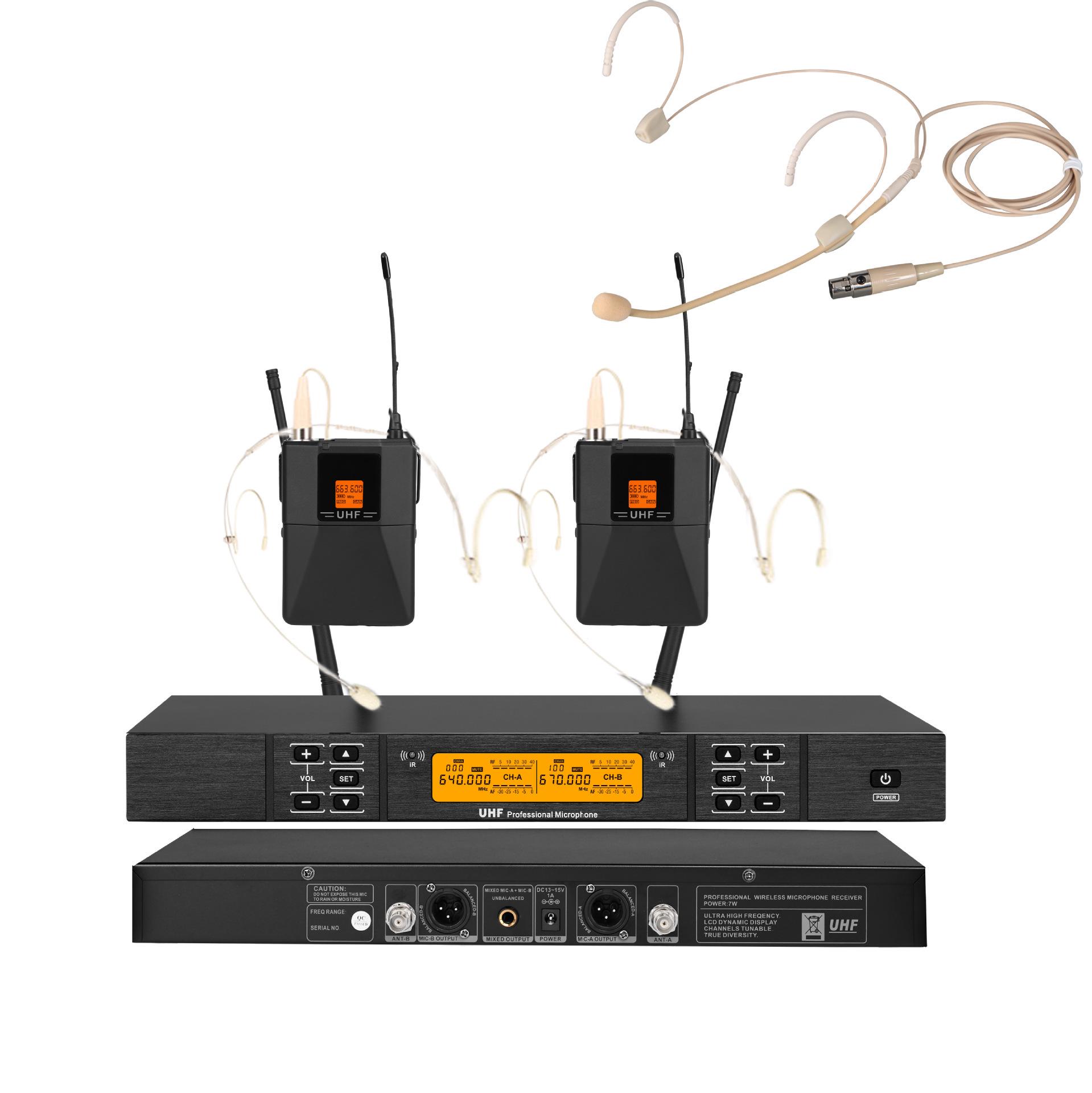 

KTV U-band Infrared Dual Wireless Lavalier & Headset Microphone for Stage & Conference Use UK plug