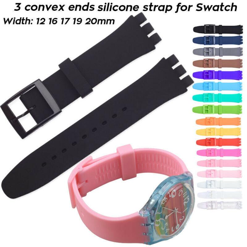 Silicone Sport Unisex Strap Classic Watch Band For Swatch Jelly Skin 19mm 17mm