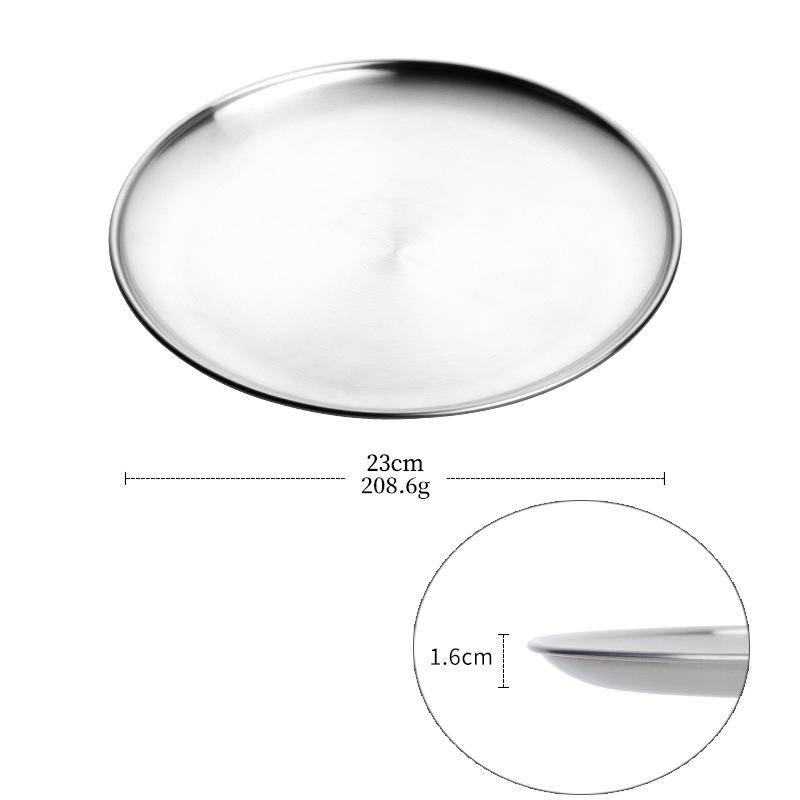 Korean style stainless steel barbecue plate, titanium plated hot pot barbecue plate, dessert plate, self-service plate, multifunctional disc