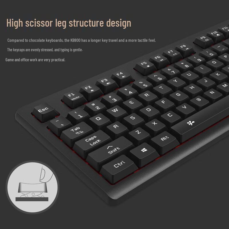 SLOYU Leise Scheren-Schalter Kabelgebundene Büro-Tastatur