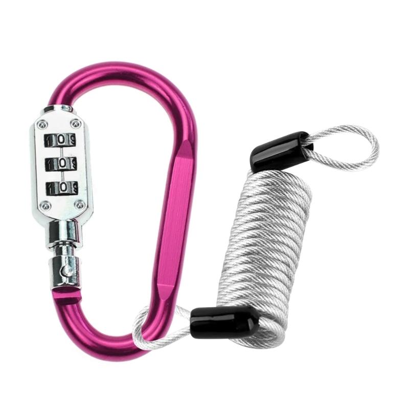 Padlocks for Luggage Aluminum Alloy Locks 3 Dial Digit Resettable Lock Carabiner