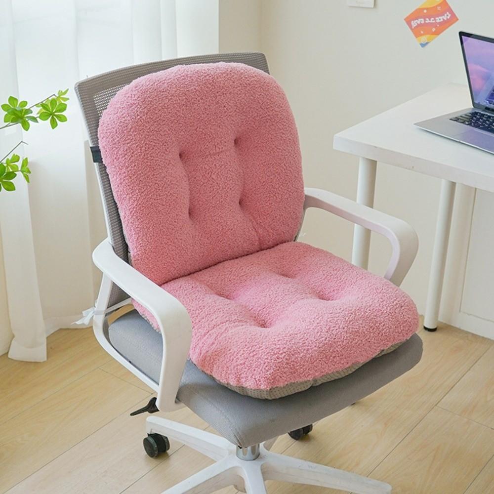 Integrated with Back Support Chair Cushion Soft High Elasticity Ergonomic Seat Pad Anti-Slip Office Chair Pad Home Office Use