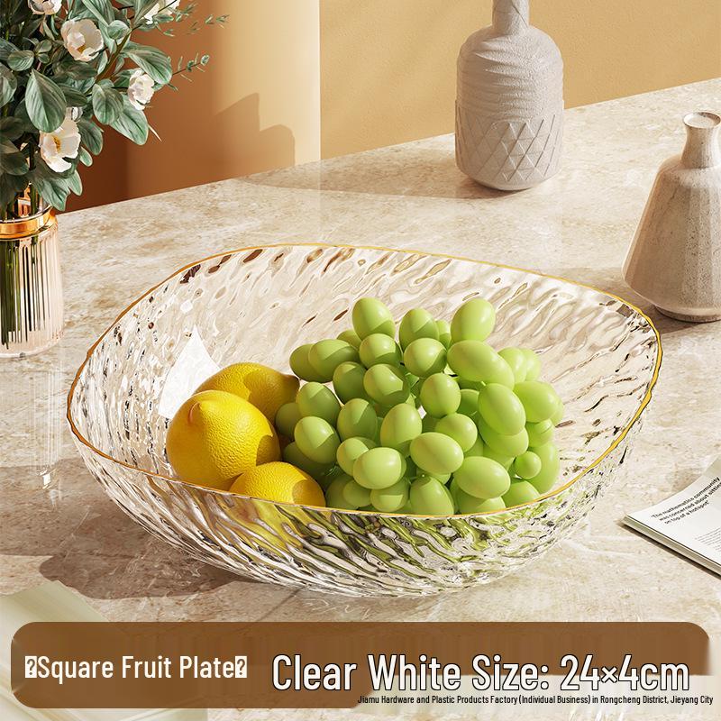 Glacier Pattern High-End Fruit Bowl for Home Dining Table - Large Capacity Snack or Dried Fruit Display Tray Single Piece