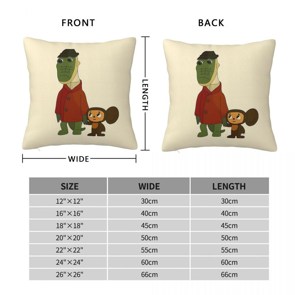 Gena The Crocodile Cheburashka Pillowcase Polyester Linen Velvet Creative Zip Decor Sofa Cushion Cover 45x45