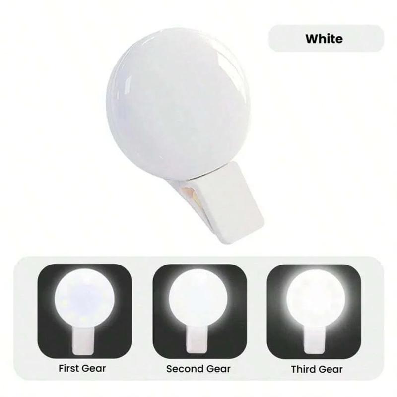Adjustable 3-level Light Mini Selfie Ring LED Fill Light Clip on Cellphone Laptop Lamp Ringlight Photography Phone Accessories