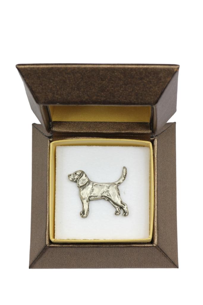 Beagle - Dog brooch in a gift box, elegant pin, lapel pin for Art-Dog brand jacket