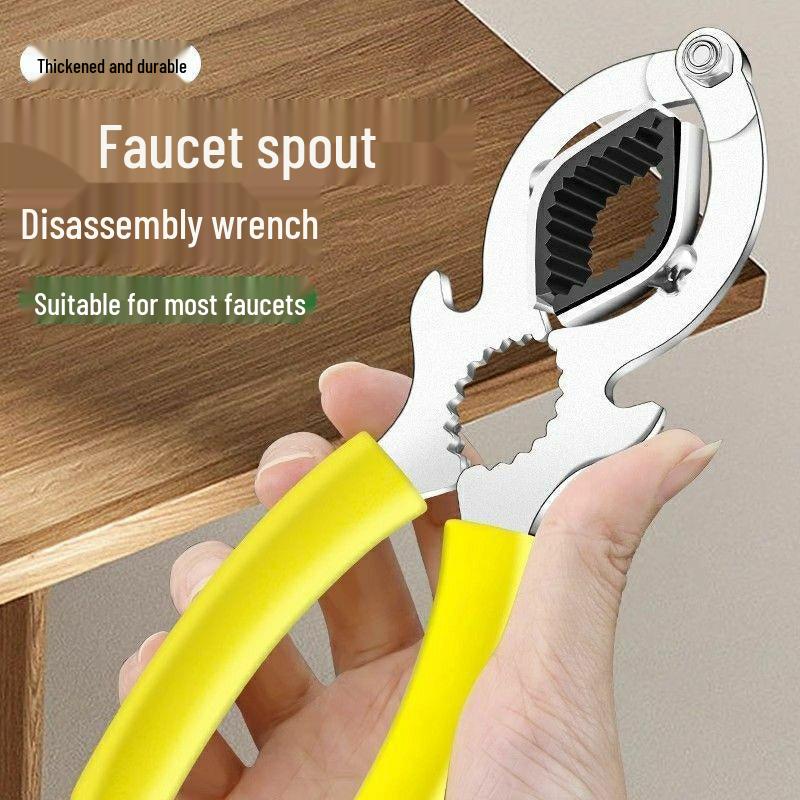 Universal Faucet Aerator Spout Loosener and Pipe Wrench Tool
