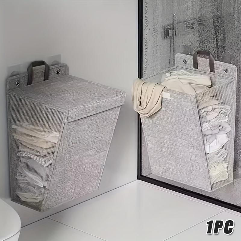 1pc New Wall Mounted Dirty Laundry Basket, Household Laundry Baskets, Clothes Storage Basket, Foldable Bathrooms