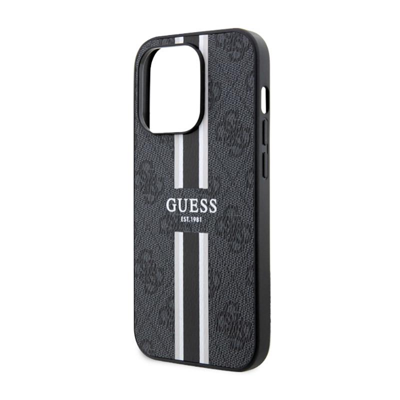 Guess 4G Printed Stripes Magsafe - Etui Iphone 14 Pro Max (Czarny)