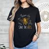 Rettet die Bienen Unisex Softstyle Bienenliebhaber Geschenk Gartenarbeit Tag der Erde Kleidung Süßes Lustiges T-Shirt für Mann Frau Kurzarm