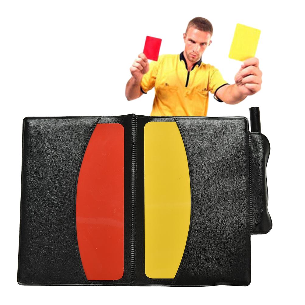 

New Soccer Referee Wallet Red Card And Yellow Card Wallet Pencil Sports Notebook