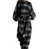Women's Vintage Street Style Contrast Piped Two Piece Pants Set Outfits for European American Crossborder