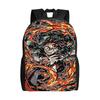 Kamado Tanjiro Backpack Demon Slayered Female Polyester Sport Backpacks Pattern Casual High School Bags Rucksack