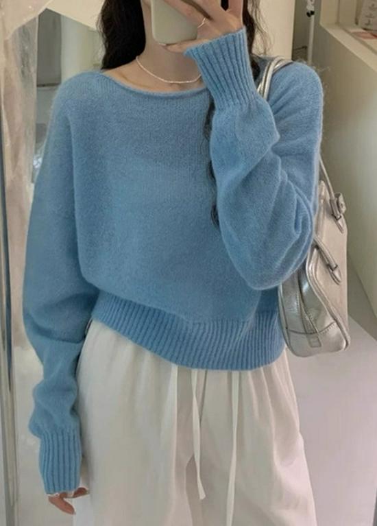 Korean Style Loose One-Shoulder Wool Knit Sweater for Women - Autumn/Winter 2025 Streetwear