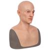 Masque de Fête Visage d'Homme Réaliste 100% Silicone Masque Facial Couvre-Tête Complet Silicone Doux Élastique pour Cosplay