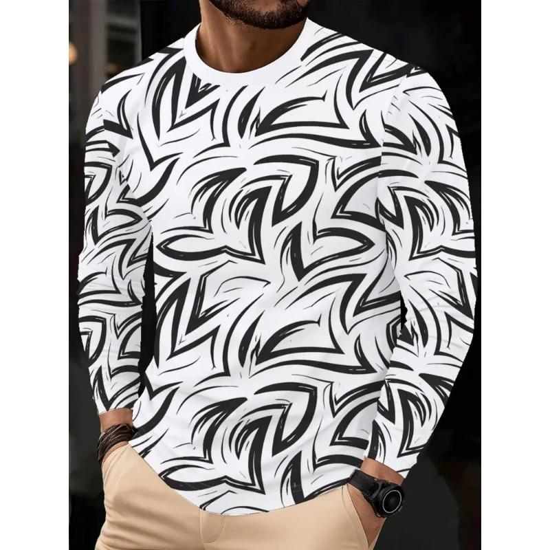 Autumn Men's 3D Printed Crew Neck Long Sleeve T-Shirt
