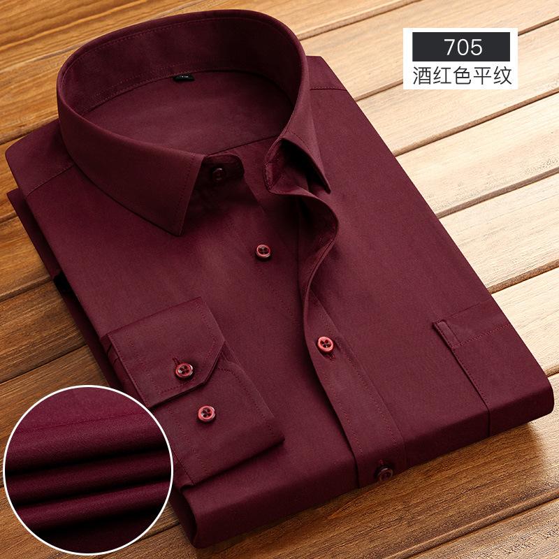 Men's Striped Long Sleeve Shirts Autumn Anti-wrinkle Business Shirt Fashion Casual Comfortable Breathe Slim Fit Shirts