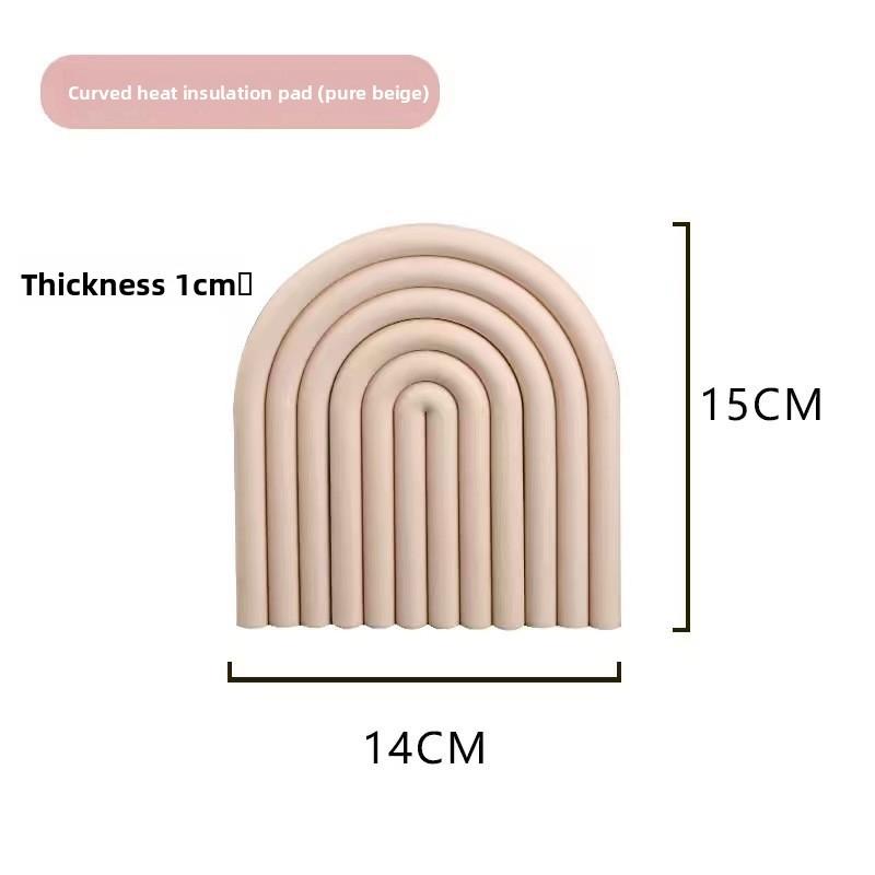Home Use Rainbow Silicone Coaster Tpr Heat Resistant Nonslip Table Mat For Dining And Hot Dish Protection