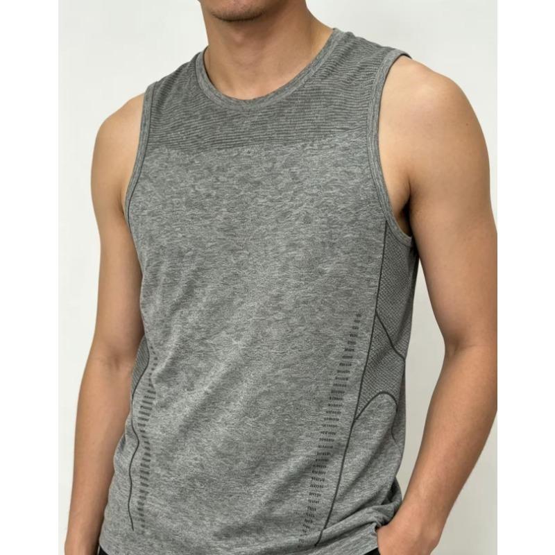 

Men s Slim Fit Moisture-Wicking Sleeveless Compression Shirt For Running Training M серый
