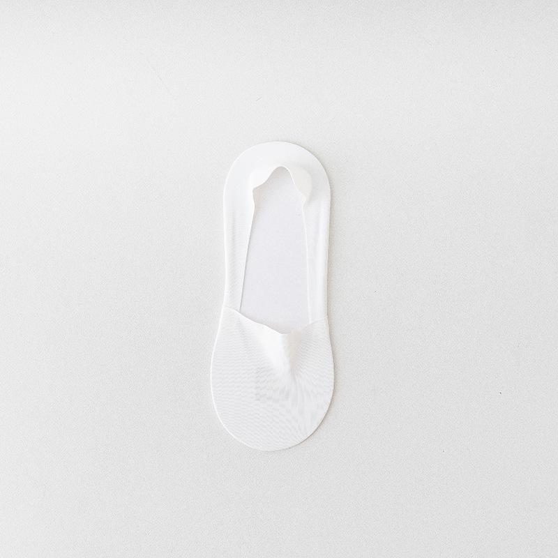 

Летние невидимые носки-лодочки из ледяного шелка, тонкие нескользящие носки-невидимки для мужчин one size белый