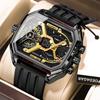Luxury Men Wristwatch Date Week Luminous LED Quartz Man Clock Silicone Strap Electronic Dual Time Fashion Men's Watches