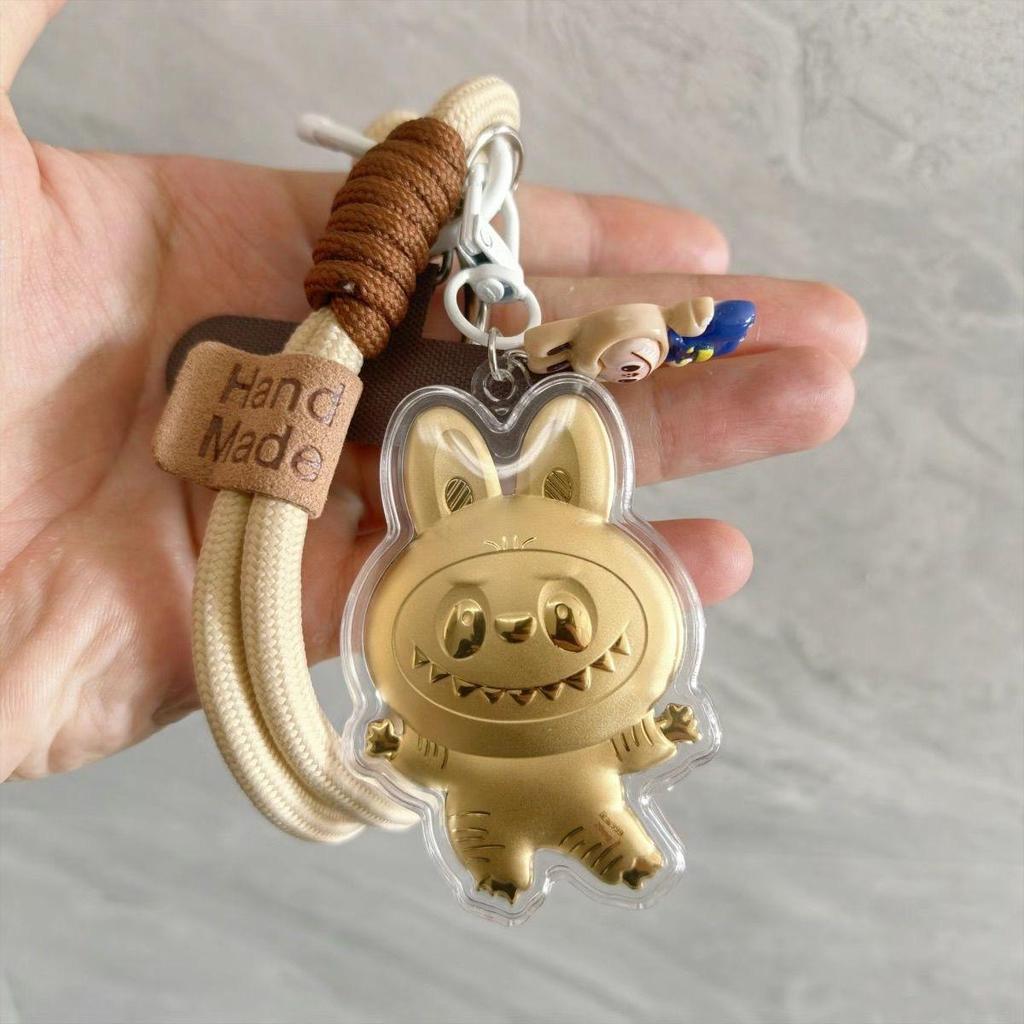Cinnamoroll Gold Keychain & Monogram Leather Phone Bag with High-End Charm Pendant