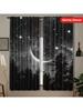 Starry Moon Forest Polyester Curtains Set Two Window Treatments Of 2 Made