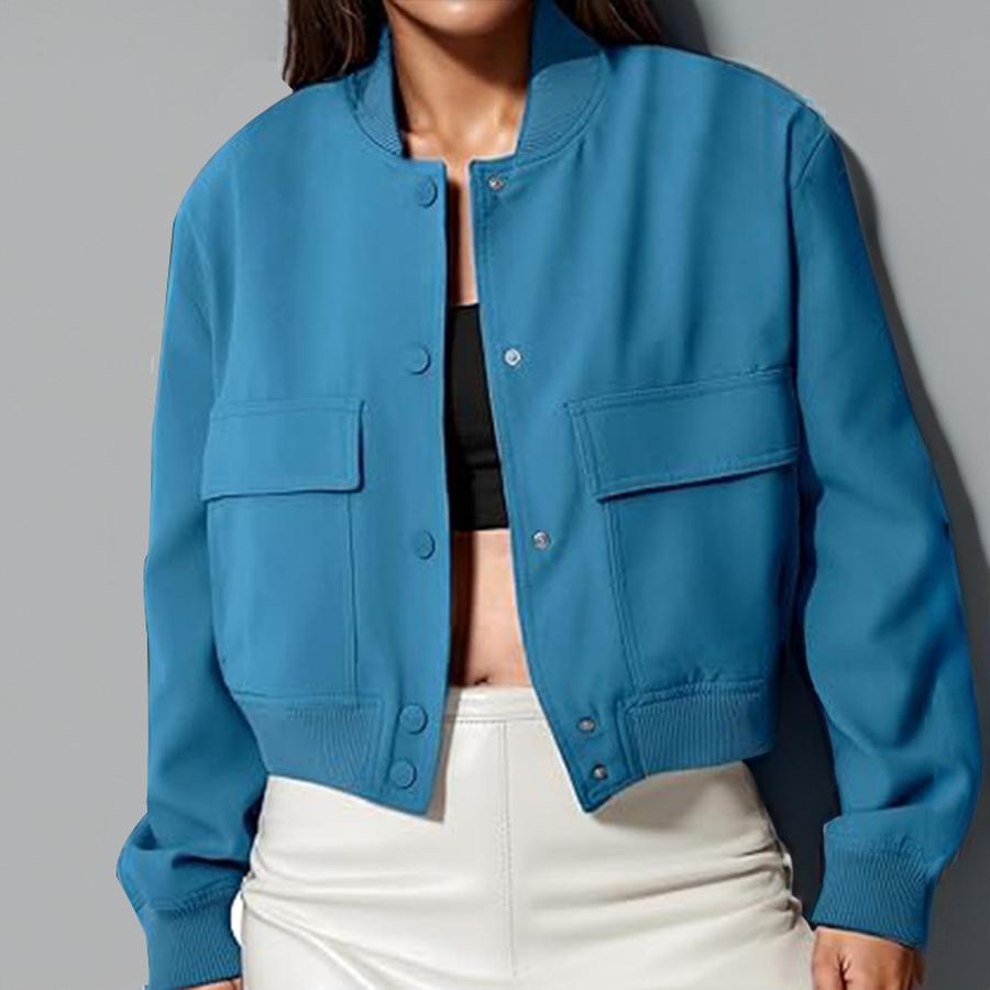 New Style Collar Coat with Large Pockets, Unisex Women's Jacket, Spring/Autumn Outerwear