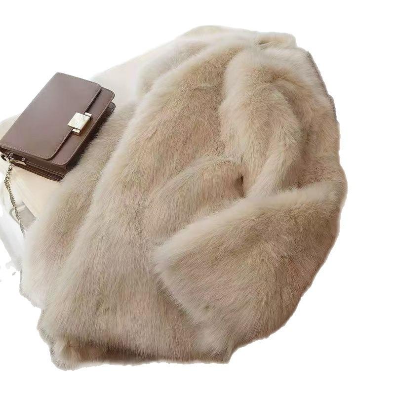 Autumn and Winter New Fashion Imitation Fox Fur Coat Women's Clothing Medium and Long Temperament Wool Coat