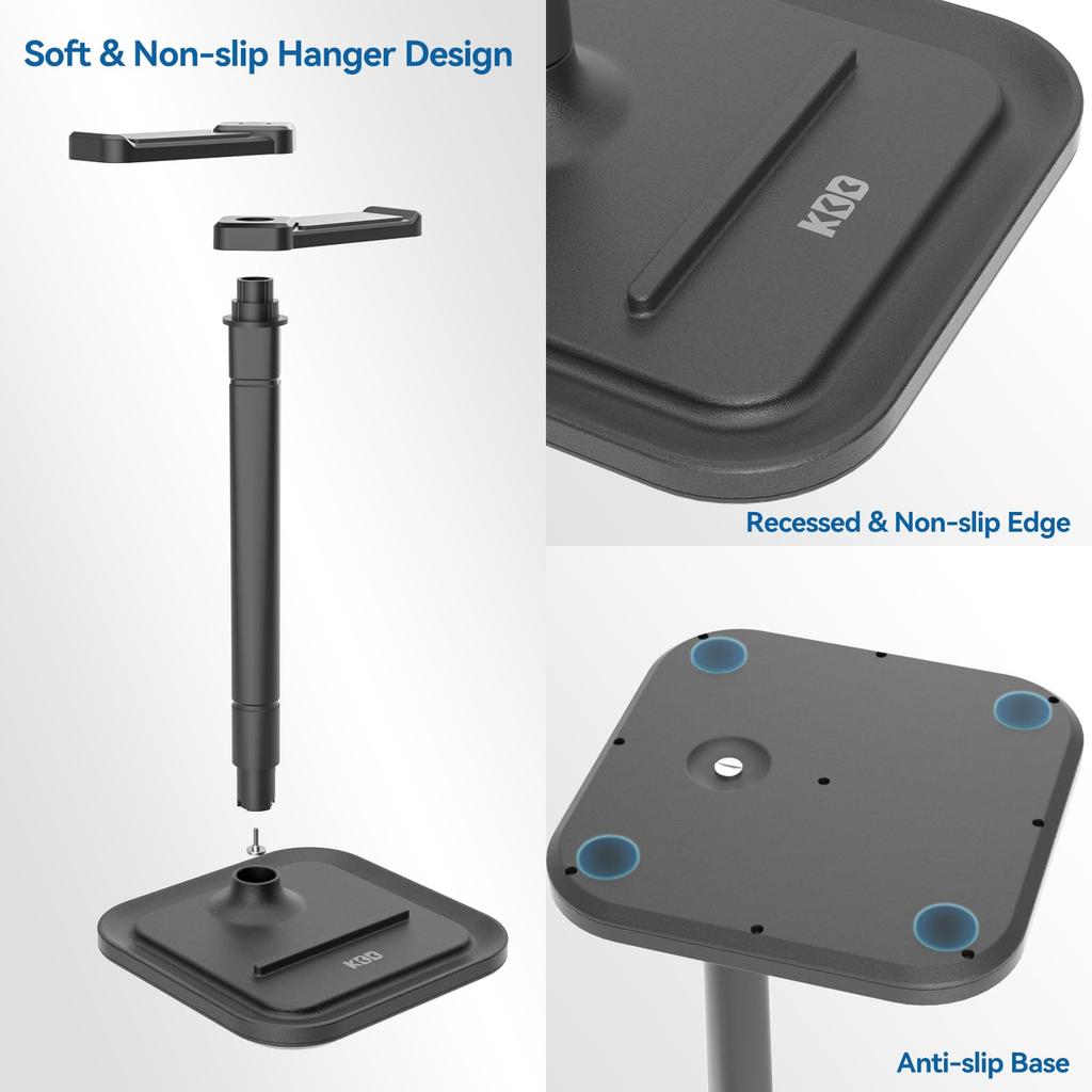 KDD Desktop Headphone Stand with Smartphone Stand Holds 2 Headphones Rotating Headphone Multifunctional Double Headphone Foldable Headphone Stylish