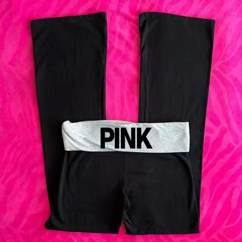 Pants Export Fashion New Arrival Letters Print Casual Pure Color Pants American Fashion Elastic Waist Basic Pants