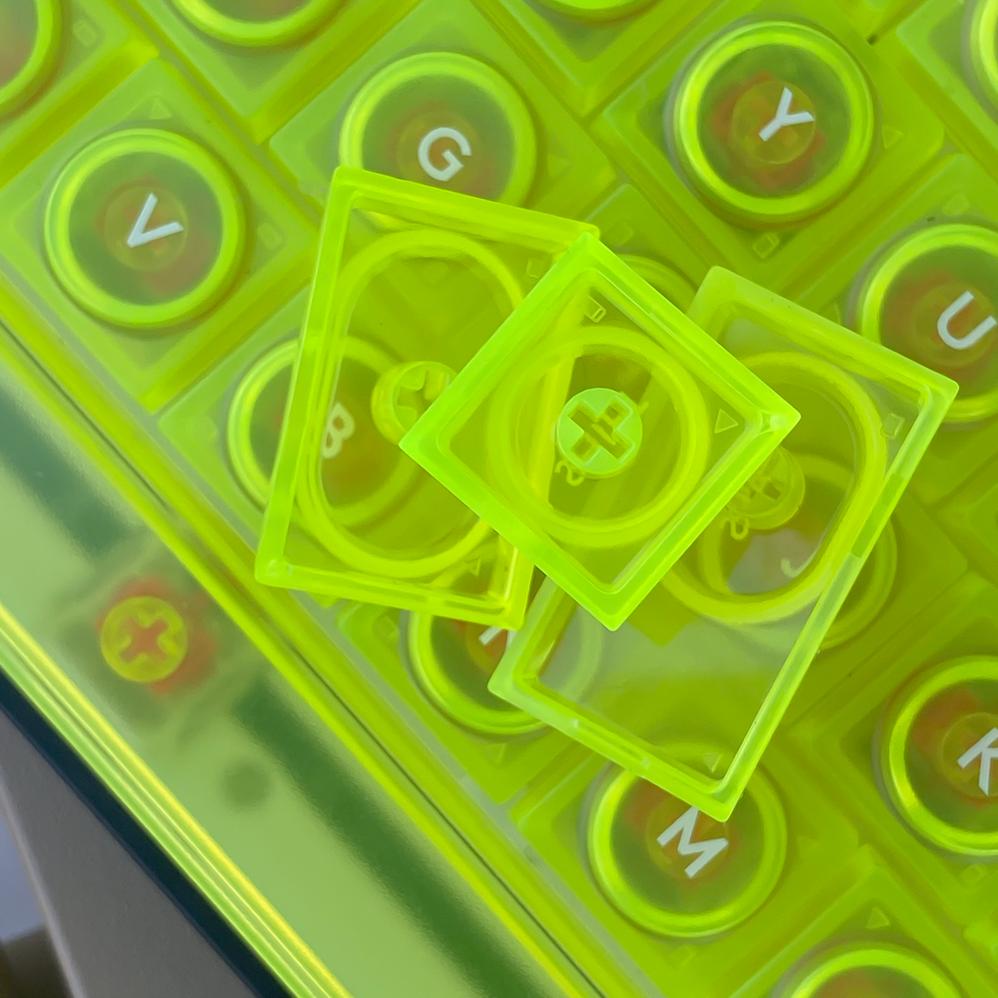 DOYS Block Toy Themed Keycaps,Transparent Matte PC Material 126 Keys Full Set,Shine Through Custom Keycaps Mechanical Keyboards