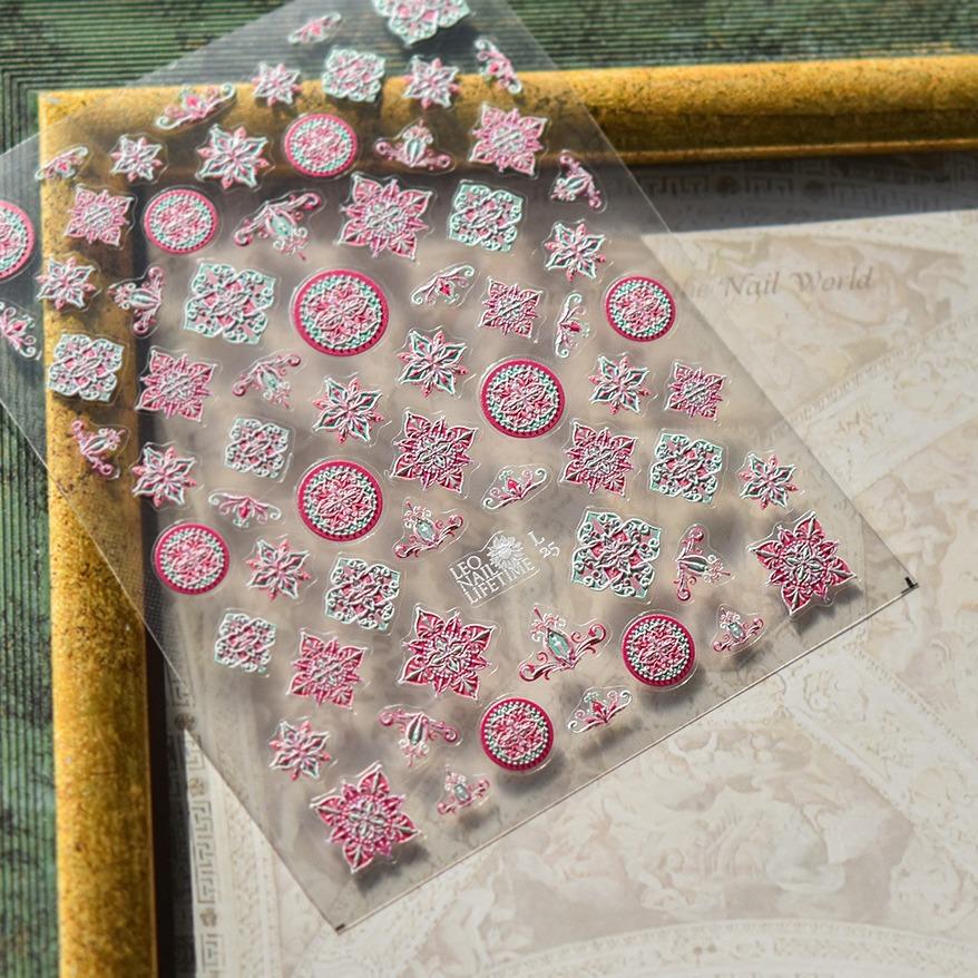 

Рельефная розовая наклейка для ногтей в стиле бохо своими руками креативное украшение L25