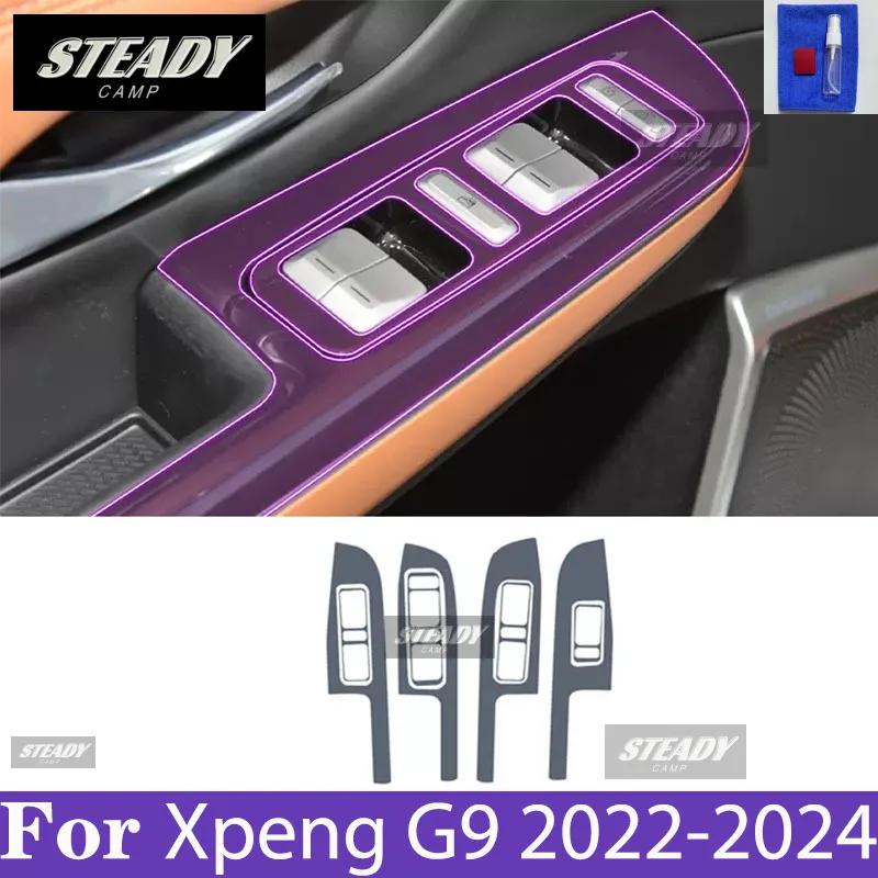 För Xpeng G9 2022-2024 Bilinteriör Mittkonsol Transparent TPU Färgskyddsfilm Klistermärke mot repor LCD-skärm PPF-film