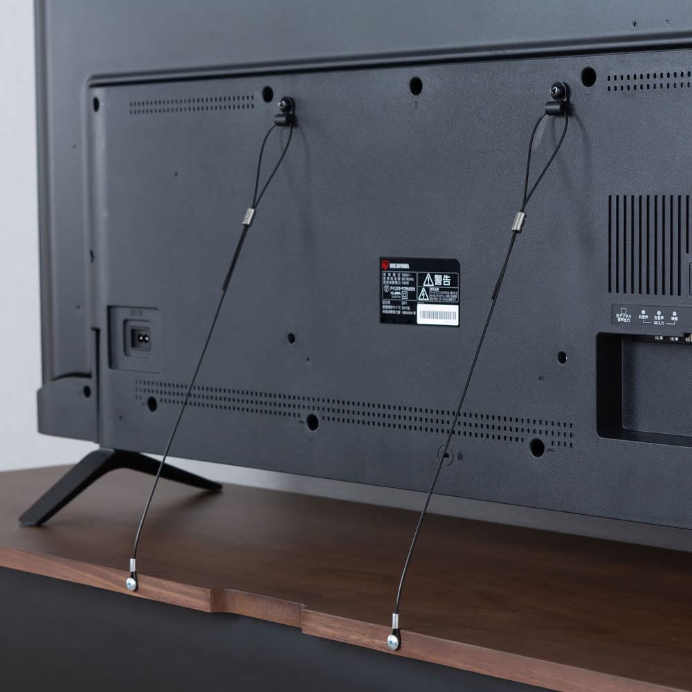 IRIS OHYAMA Wire TV Fall Prevention High Load Capacity TV Fall Prevention Wire KTBW-600 Black Wire Length: Approx. 60cm