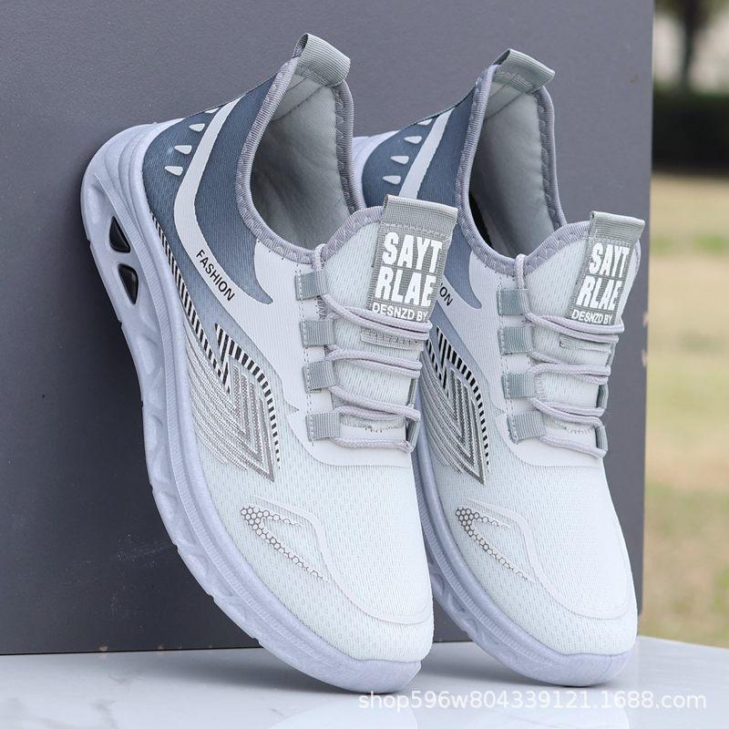 Lightweight Men's Shoes 2024 Spring Sports Shoes Men's New Soft-soled Running Shoes Mesh Ultra-light Shock-absorbing Shoes Men's
