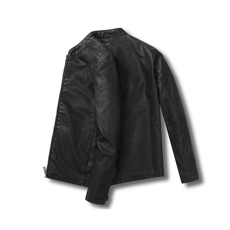 Men's Fleece-Lined Leather Jacket: Warm, Windproof, Versatile Winter Coat with Turn-Down Collar