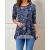 QICED Bluse e Camicie Casual da Donna alla Moda a Manica Lunga con Scollo a O