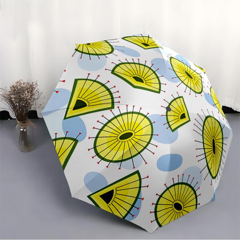 1pc Pineapple Pattern Automatic Opening/Closing Umbrella with Operation & Windproof Canopy yy260311064