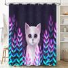 Cat Shower Curtain Cute Kitten Pet Animal Bathroom Decor Waterproof Liner Modern Farmhouse Home Decor Artistic Pattern Unique De