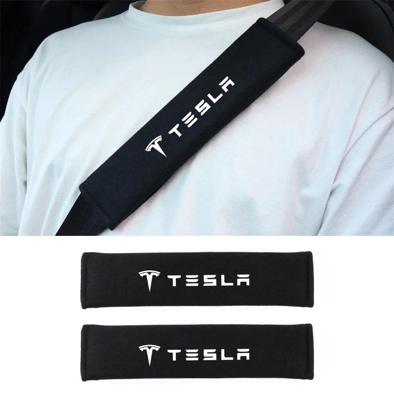 2Pcs Tesla Model Y  3 X  S Car Safety Belt Cover Adjustable Seat Belt Cover for Auto Accessories
