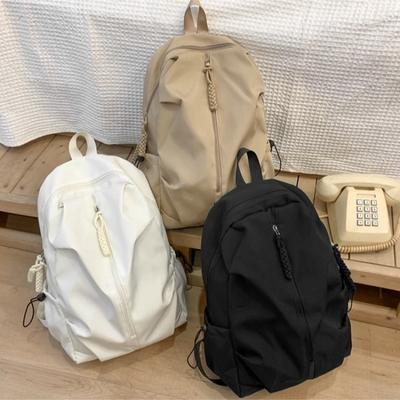 Rucksack beliebte Textur Schultasche weiblich Mittelschüler Schüler Reise Rucksack mit großem Fassungsvermögen einfarbig einfache Freizeittasche