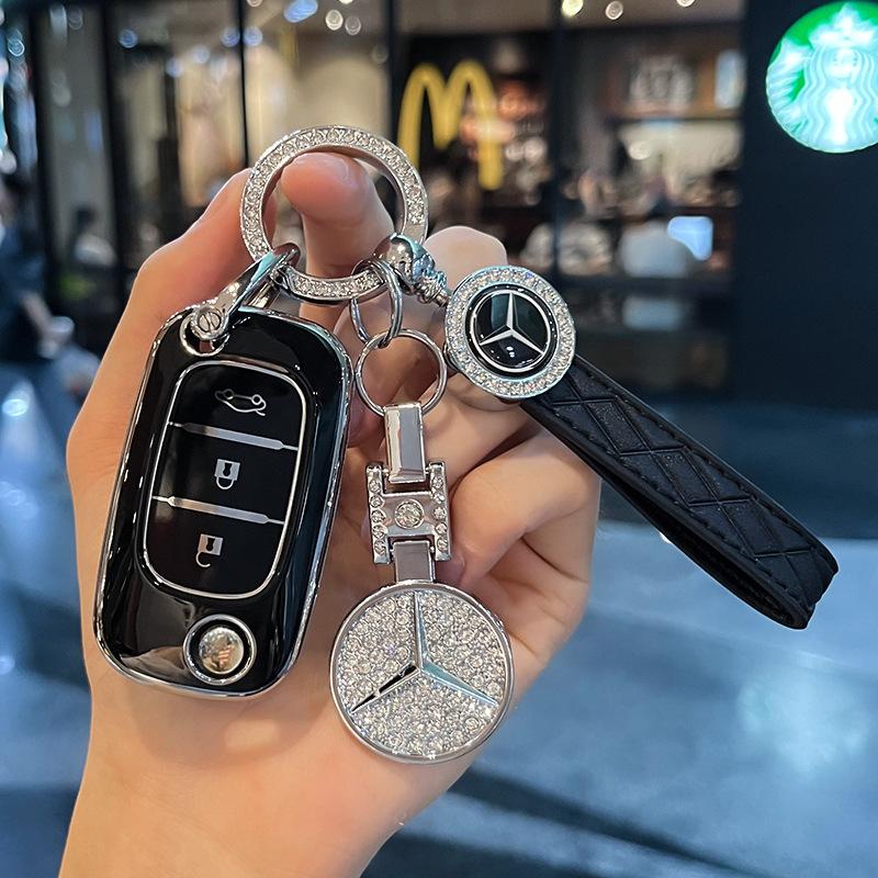 KMLC1 Car Key Case Cover Shell Bag For Mercedes Benz Smart Fortwo 453 Forfour 2015 2016 2017 CWTWB1G767 TWB1G767 Keychain Accessories